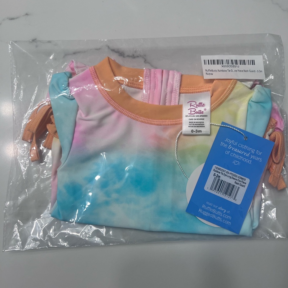 Ruffle Butts Colorful Kids Swim One Piece